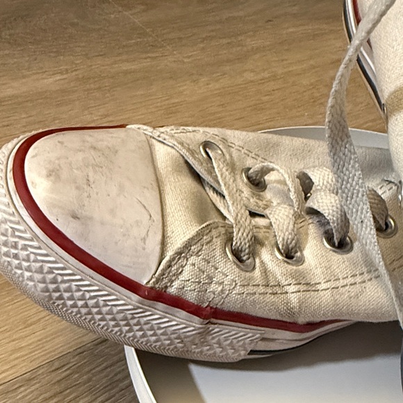 Converse High-Top Sneakers in White and Red - Picture 17 of 17